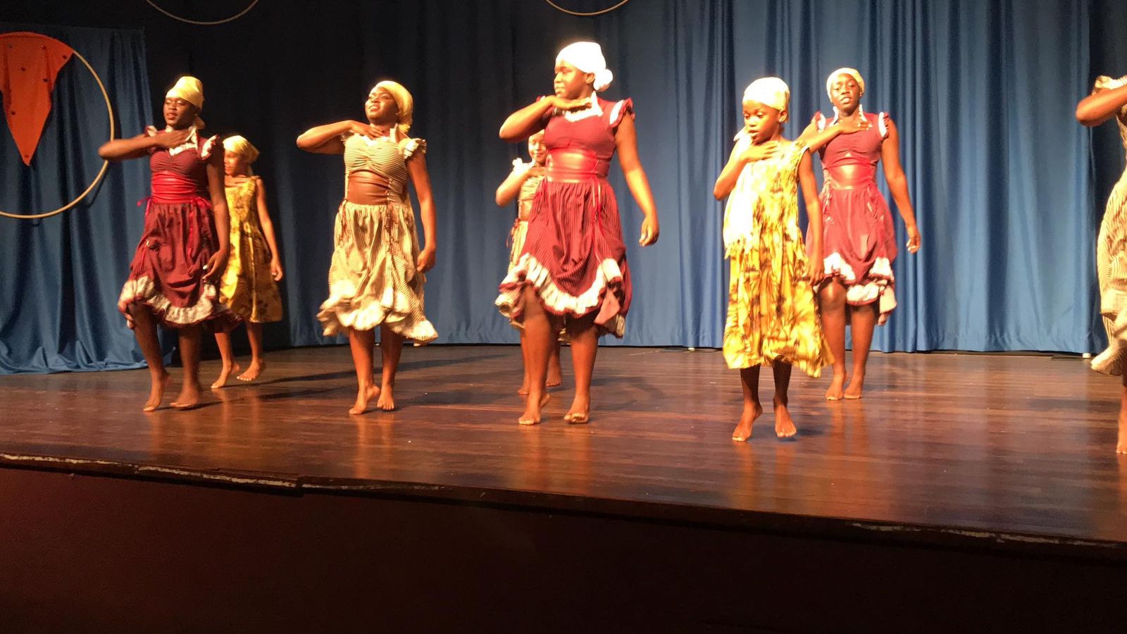 Students participating in African and Caribbean performing arts